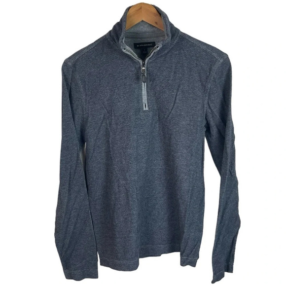 B7 Mens Banana Republic Quarter Zip Preppy Pullover Sweater S - Picture 1 of 4